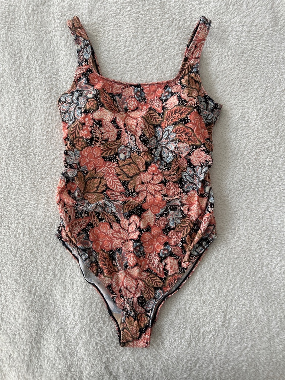 A Pea In The Pod Square-Neck Maternity One Piece Swimsuit Floral Size M NWT